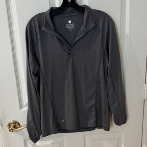 Solbari Gray Quarter-Zip Pullover UPF 50 size medium